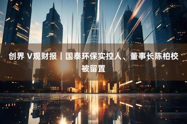 创界 V观财报｜国泰环保实控人、董事长陈柏校被留置